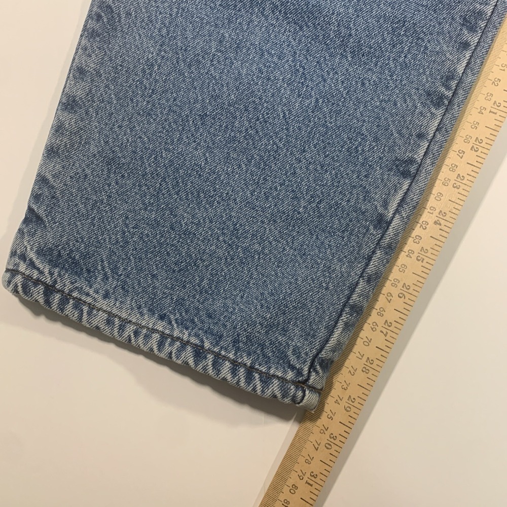 LL Bean Double L Classic Fit Flannel Lined‎ Jeans Mens 42x30 Blue Denim Plaid - Picture 6 of 9